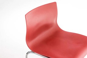 Banco de bar Hoover em plástico e com estrutura cromada 43 x 100 x 48 cm Vermelho