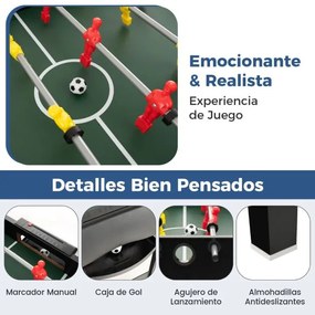 Mesa multi-jogo 4 em 1 Mesa de futebol de mesa 4 em 1 125 cm com bilhar, hóquei no ar e ténis de mesa com acessórios