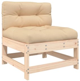 7 pcs conjunto lounge jardim c/ almofadões madeira maciça