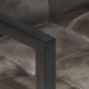 Cadeiras jantar cantilever 2 pcs couro genuíno cinzento velho