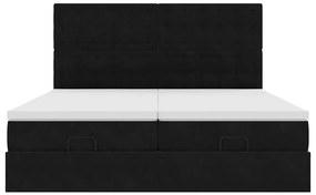 Estrutura de cama otomana com colchões 180x200cm veludo preto