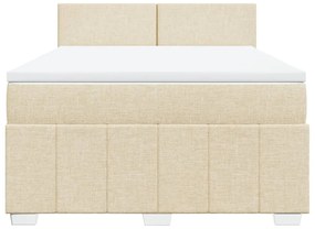 Cama com molas/colchão 160x200 cm tecido cor creme