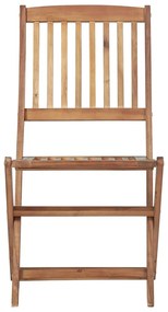 Cadeiras de exterior dobráveis 8 pcs madeira de acácia maciça