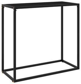 Mesa consola 80x35x75 cm vidro temperado preto