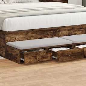 gavetas de cama Carvalho Fumado 160x36,5x16,5 cm Madeira de engenharia