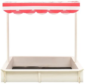 Caixa de areia c/ telhado ajustável abeto UV50 branco/vermelho