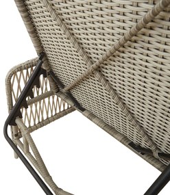 Espreguiçadeira Cinza claro Rattan PE 157 x 55 x 92 cm Dobrável