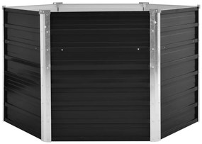 Canteiro elevado jardim aço galvanizado 129x129x77 cm antracite