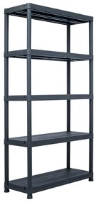 vidaXL Estante de arrumação 250 kg 80x40x180 cm plástico preto
