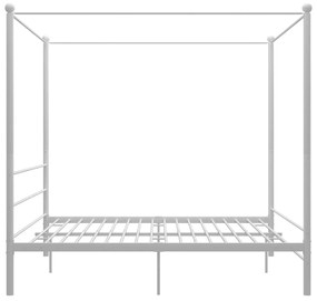 Estrutura de cama com dossel 180x200 cm metal branco