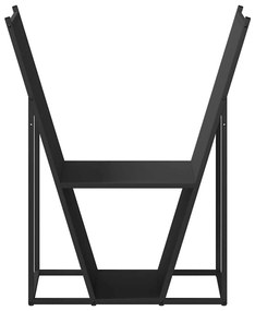 Suporte para lenha 69,5x35x81 cm aço laminado a frio preto