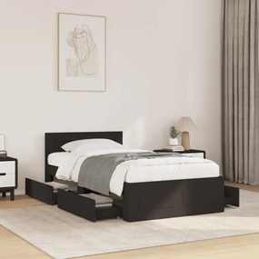 vidaXL Estrutura cama c/ cabeceira sem colchão 90x200 cm preto