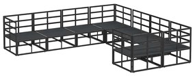Conjunto de Sofá de Jardim 8 pcs Preto 283 x 283 x 71 cm