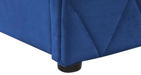 Cama com arrumação em veludo azul 180 x 200 cm ROCHEFORT Beliani