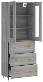 Armário alto 69,5x34x180 cm derivados de madeira sonoma cinza