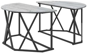 Mesa de Centro Cinza Sonoma 80x80x42 cm Feita de Madeira Engenharia