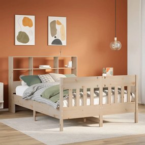 vidaXL Cama sem colchão 135x190 cm madeira de pinho maciça