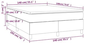 Cama com molas/colchão 140x190 cm couro artificial branco