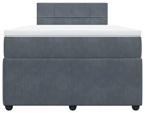 Cama boxspring com colchão 120x190 cm veludo cinzento-escuro