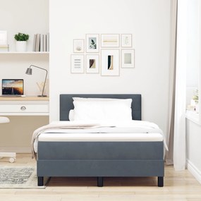 Cama Box com Colchão vidaXL Cinza Escuro 120x200 cm Veludo