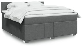 Cama com molas/colchão 180x200 cm tecido cinzento-escuro