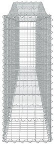 Cestos gabião arqueados 2 pcs 400x30x80/100cm ferro galvanizado