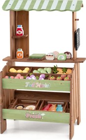 Banca de Mercado Infantil, 60 x 33 x 91 cm, Com Acessórios de Brincar, Multicolor