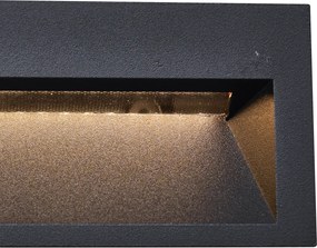 Conjunto de 6 luzes de parede embutidas modernas pretas 16cm Incl. LED IP65 - Mert