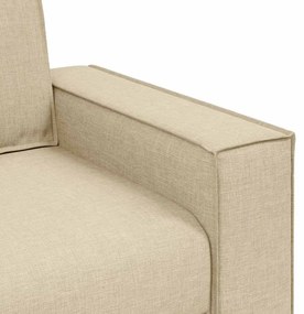 Sofá de 2 lugares em tecido creme 120 cm