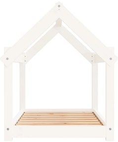 Cama para cães 81x60x70 cm madeira de pinho maciça branco
