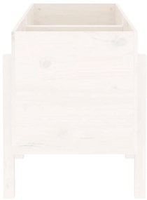 Canteiro elevado de jardim 121x50x57 cm pinho maciço branco