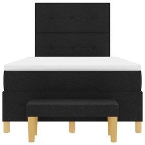 Cama Box Spring com Colchão e Banco vidaXL Preta 120x200 cm Tecido