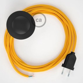 Cabo para candeeiro de chão, RM10 Amarelo Seda Artificial 3 m. Escolha a cor da ficha e do interruptor.