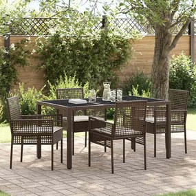 vidaXL Conjunto de Jantar para Jardim 5 pcs Castanho 150 x 90 x 75 cm