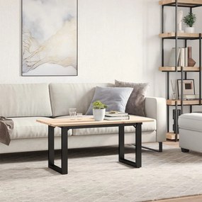 Mesa de centro estrutura em O 100x50x45cm pinho e aço