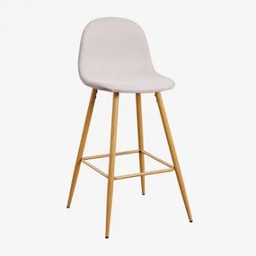 Pacote De 2 Bancos Altos Glamm Madeira Natural & Beige Creme & ↑75 Cm - Sklum