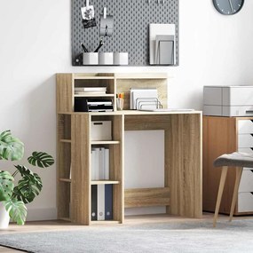 vidaXL Mesa com Armazenamento Carvalho Sonoma 90x48x101.5 cm Madeira Engenheirada
