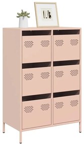 vidaXL Móvel alto 68x39x101,5 cm aço rosa