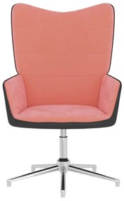 Cadeira de descanso PVC e veludo rosa
