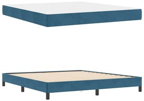 Cama box spring com colchão Azul Escuro 180 x 200 cm Veludo