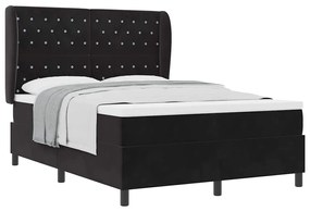 Cama Box com Colchão Preto 140x200 cm Veludo