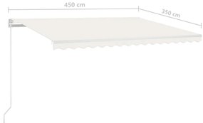 Toldo retrátil manual 450x350 cm cor creme