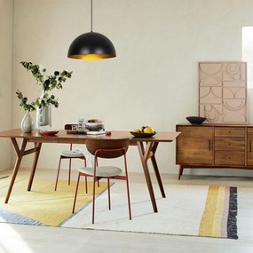 Candeeiro de Teto Sivani – Preto e Dourado – Diâmetro 40 cm, Altura 11