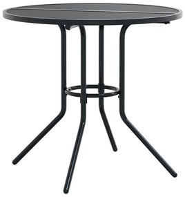 Cadeiras reclináveis jardim 3 pcs aço revestido a pó antracite