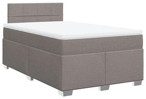 Cama boxspring c/ colchão 120x190cm tecido castanho-acinzentado