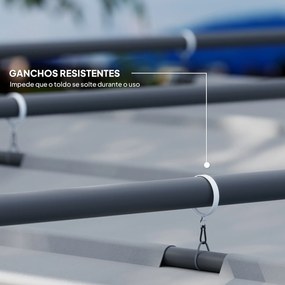 Pérgola com Telhado Retrátil Pérgola de 3x3 m com Fecho Magnético Proteção UV30+ Pérgola para Jardim Cinzento