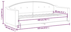 Sofá-cama 80x200 cm tecido cinzento-escuro