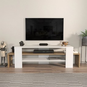 Móvel TV Lenora – Branco Nogal – 150 x 45 x 35 cm