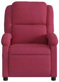 Poltrona de massagens reclinável veludo vermelho tinto