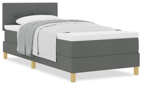 Cama Box Spring com Colchão Cinza Escuro 90x190 cm Tecido